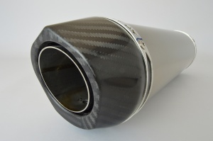 Aprilia RSV1000R (04-08) Round Carbon Outlet Diabolus XL Plain Titanium Exhausts