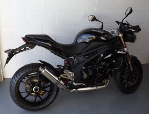 Triumph Speed Triple 1050 (2011-2015) Low Slung 3-1 Round Big Bore XLS Polished Stainless Exhaust