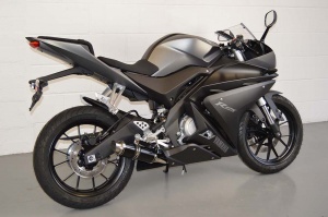 Yamaha YZF-R125 (2008-2013) Round Moto GP Stubby Satin Black Exhaust Full System