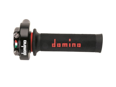 Domino XM2 Quick Action Throttle + Black/Red Grips + Universal Cable