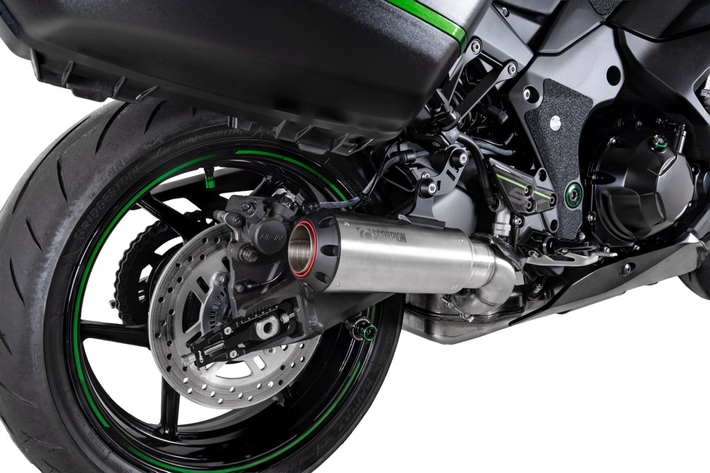 Scorpion Red Power Exhaust Brushed Stainless Kawasaki Ninja 1100SX