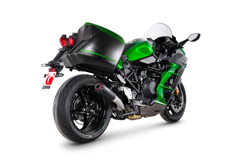 Scorpion Red Power Exhaust Ceramic Black Kawasaki Ninja H2 SX 2022