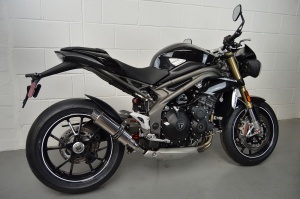 Triumph Speed Triple 1050 (2016-2017) Low Slung 3-1 Round Moto GP Stubby Polished Stainless Exhaust