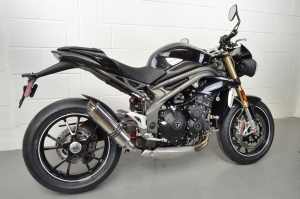 Triumph Speed Triple 1050 (2016-2017) Low Slung 3-1 Round Moto GP XLS Polished Stainless Exhaust
