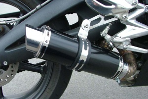 Triumph Street Triple 675 (2007-2012) 3-1 Round Moto GP Stubby Satin Black Exhaust