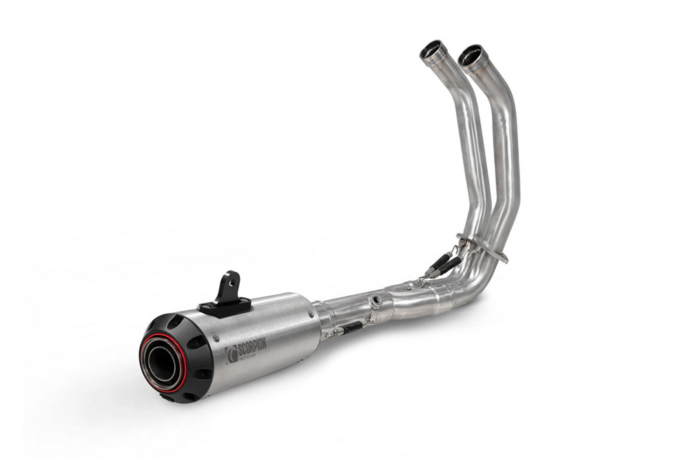 Scorpion Red Power Brushed Stainless Exhaust - Yamaha MT-07 (2022