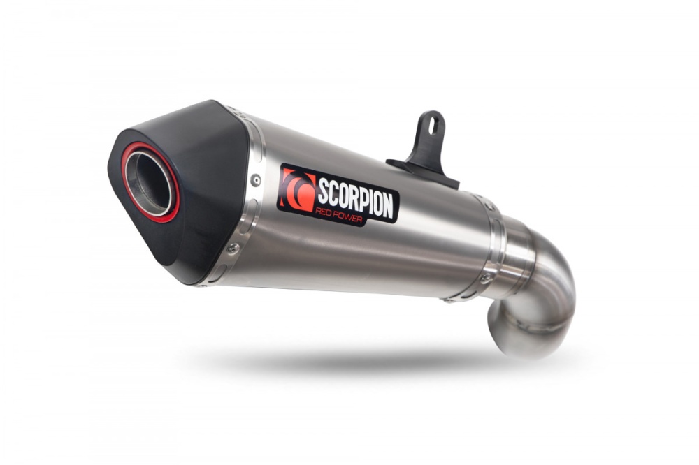 Scorpion Red Power Slip-On Exhaust – Black Ceramic For Kawasaki Z900 2020-2024