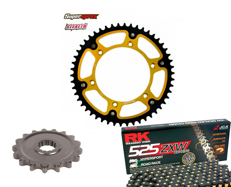 Kawasaki Z1000 (20102013) RK Black Chain & Supersprox Sprocket Kit