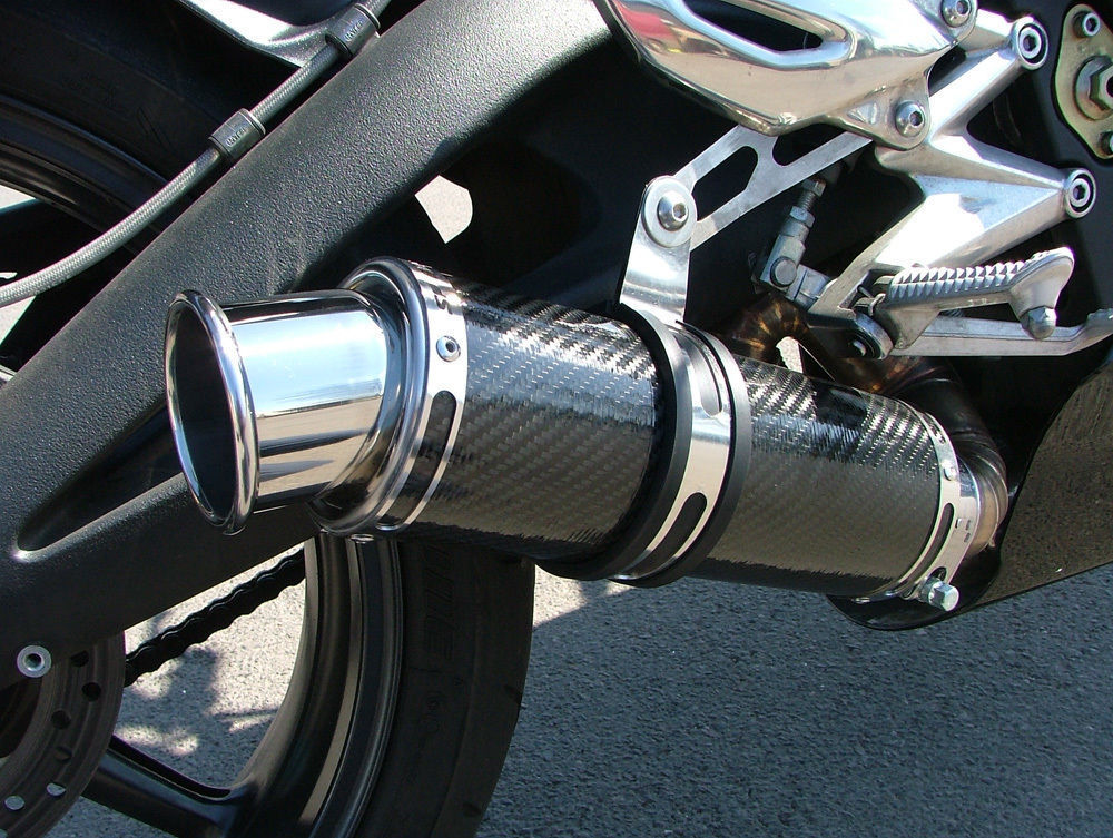 Triumph Street Triple 675 (07-12) 3-1 Round Big Bore Stubby Carbon ...