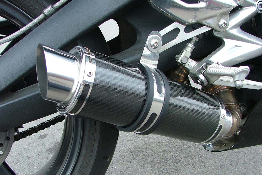 Triumph Street Triple 675 (07-12) 3-1 Round Moto GP Stubby Carbon Fibre ...