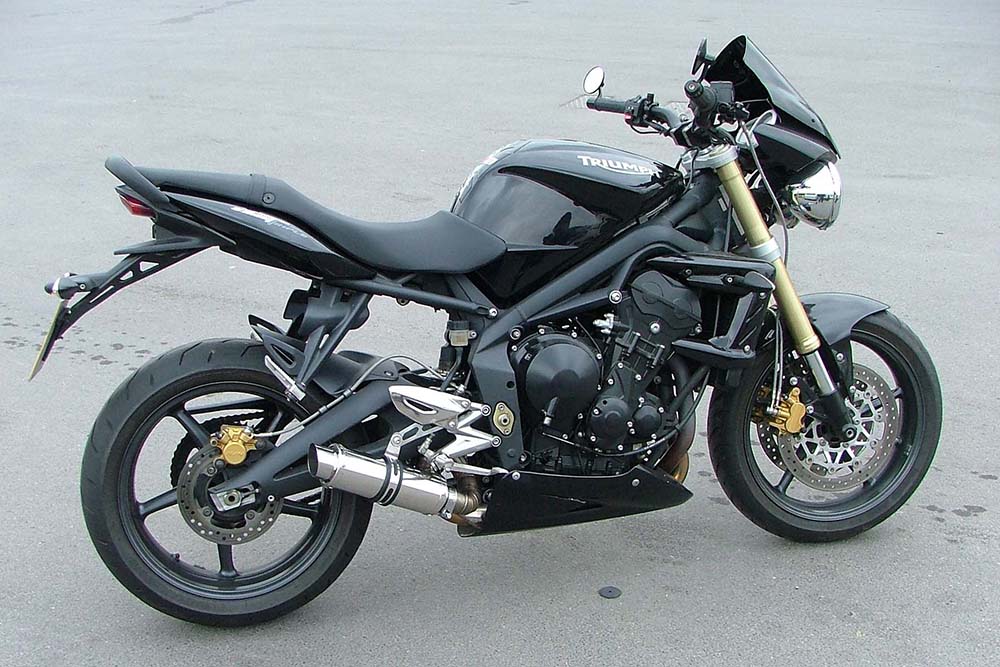 Triumph Street Triple 675 (07-12) 3-1 Round Moto GP Stubby Polished ...