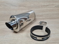 Stainless Oval GP Stubby Exhaust - 2'' Slip on - Clearance